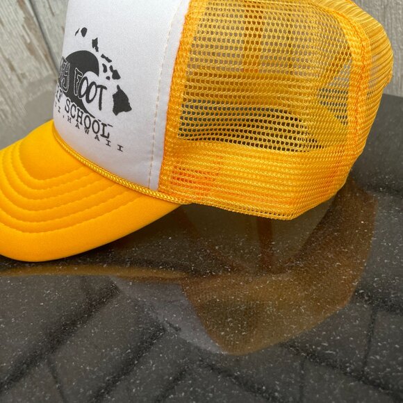 Goofy Foot Surf School Maui Hawaii Yellow Mesh Trucker hat. - Picture 3 of 9